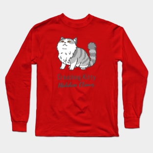 Crouching Kitty Hidden Claws Long Sleeve T-Shirt